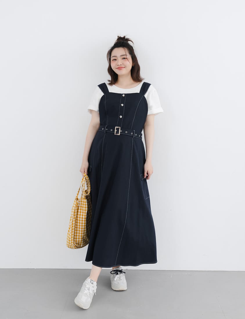 Cotton Linen Faux Button Slimming Panel Plus Size Camisole