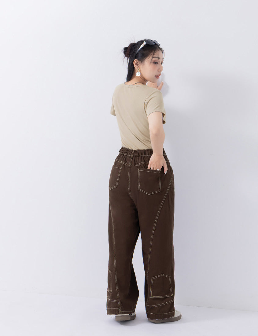 MUA! Inverted Seam Plus Size Straight-Leg Wide Pants