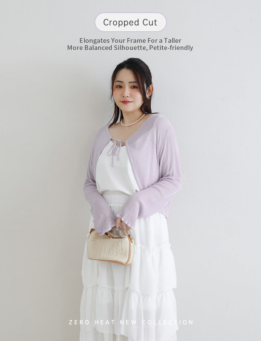 MISS. Lyocell Icy Silk Knit Plus Size Cropped Cardigan