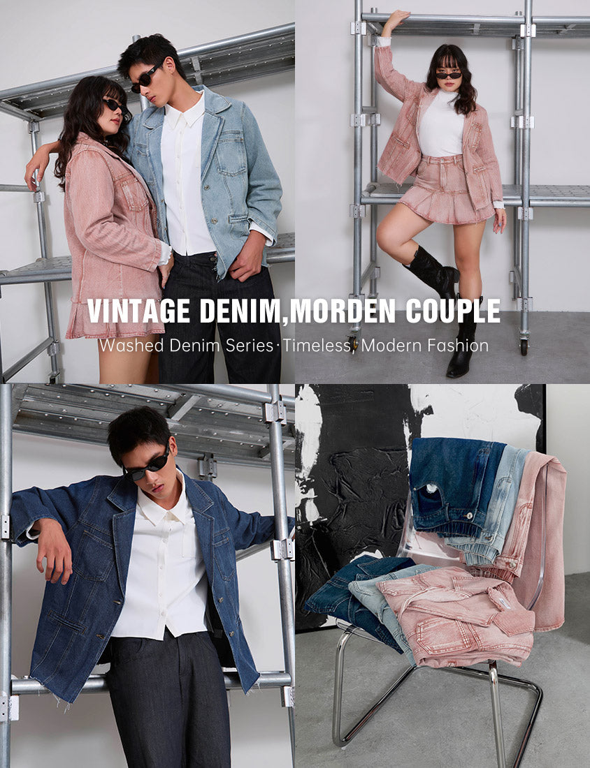 Vintage Washed Elastic Back Waist Plus Size Wide Leg Jeans