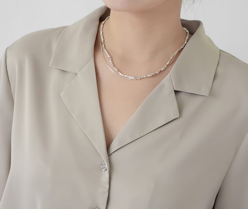 MISS. Glossy Satin Cuban Collar Plus Size Shirt With Floral Buttons