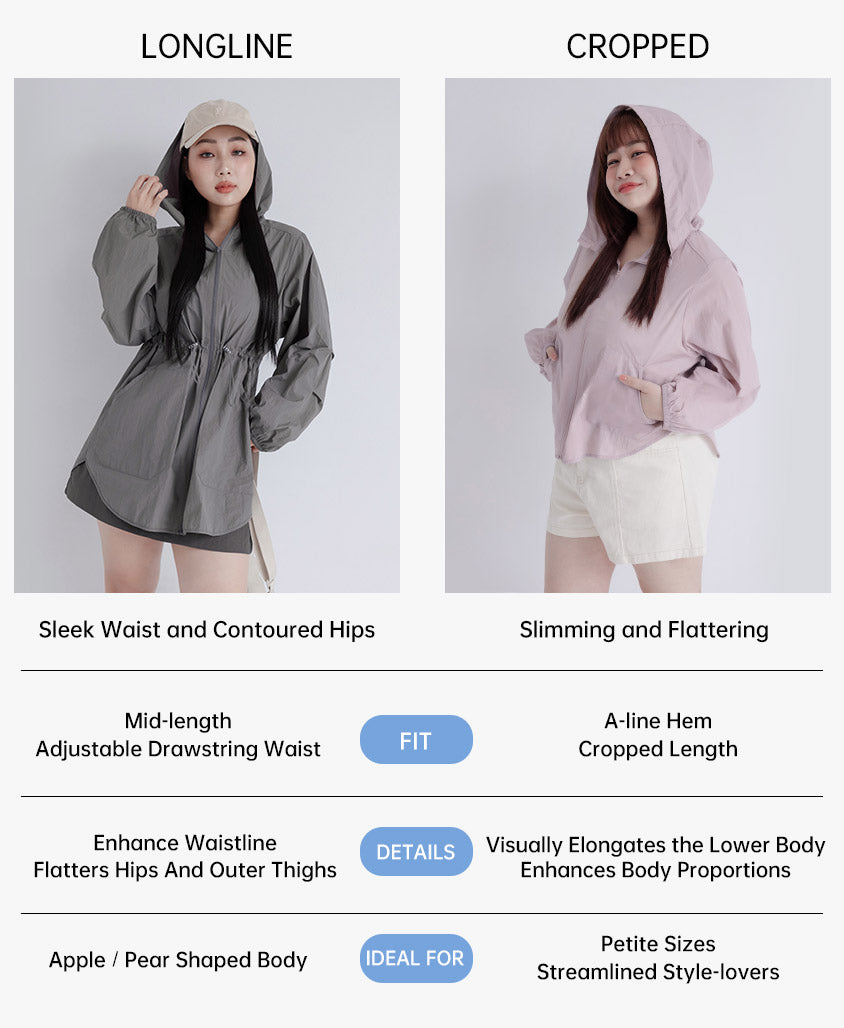 UV PRO+ Lightweight Functional Cropped Utility Plus Size Jacket