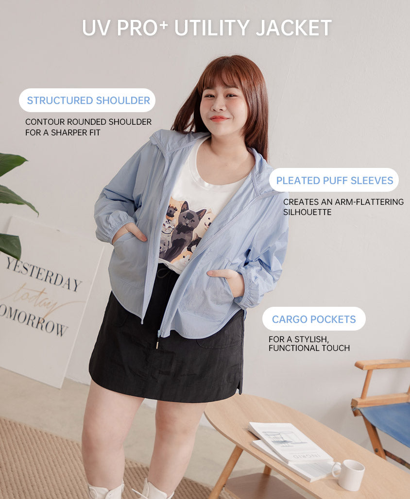 UV PRO+ Lightweight Functional Cropped Utility Plus Size Jacket