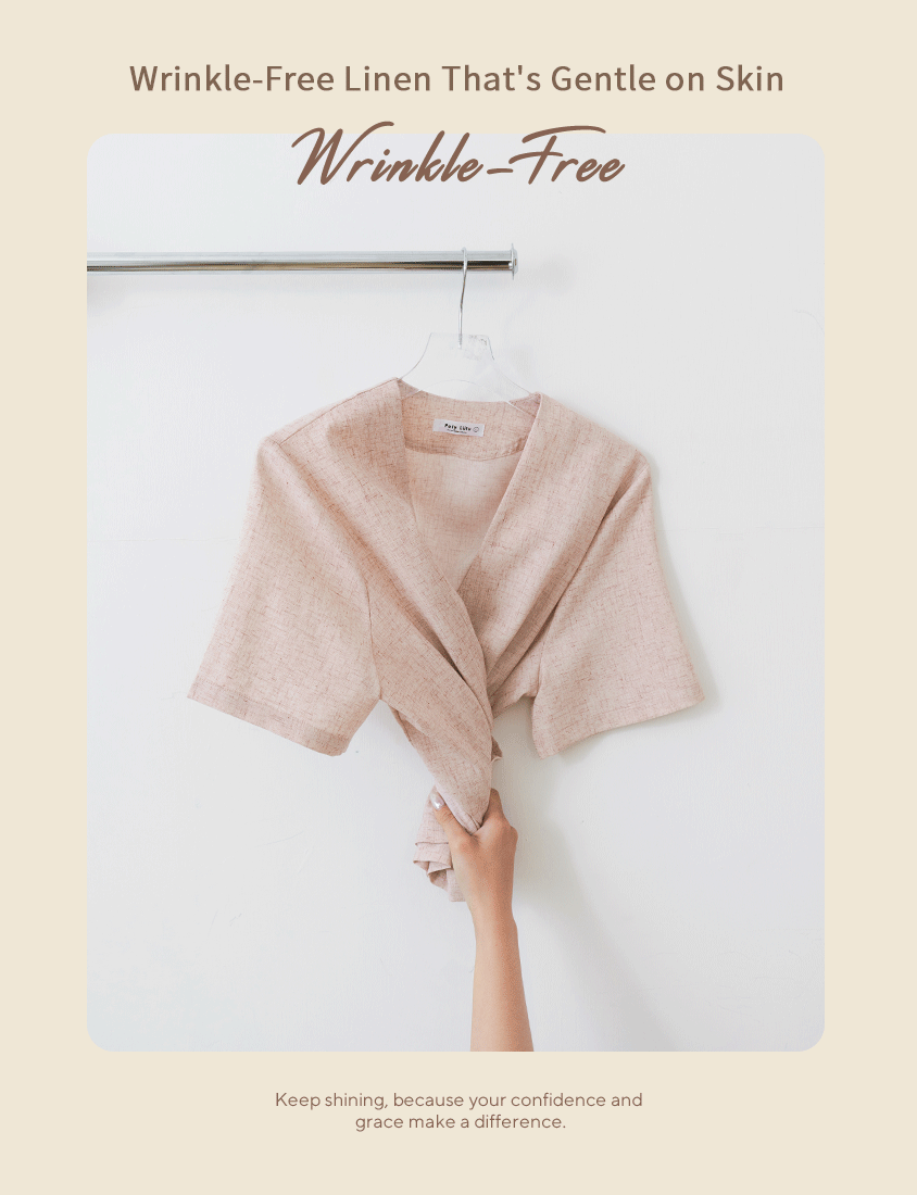 MISS. Wrinkle-Resistant Soft Linen Collarless Blazer Plus Size Jacket