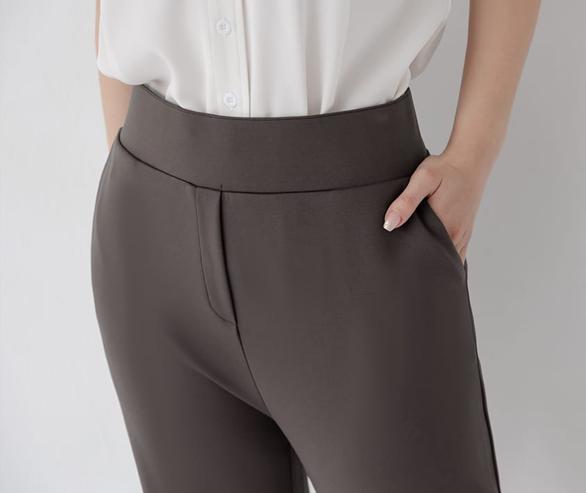 MISS. Waist-Sculpting Slimming Plus Size Straight Tailored Pants