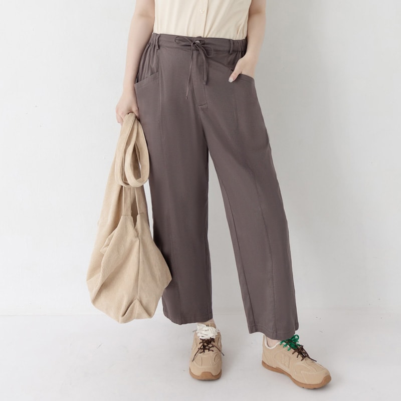 Utility Side-Tie Big Pocket Plus Size Boyfriend Pants