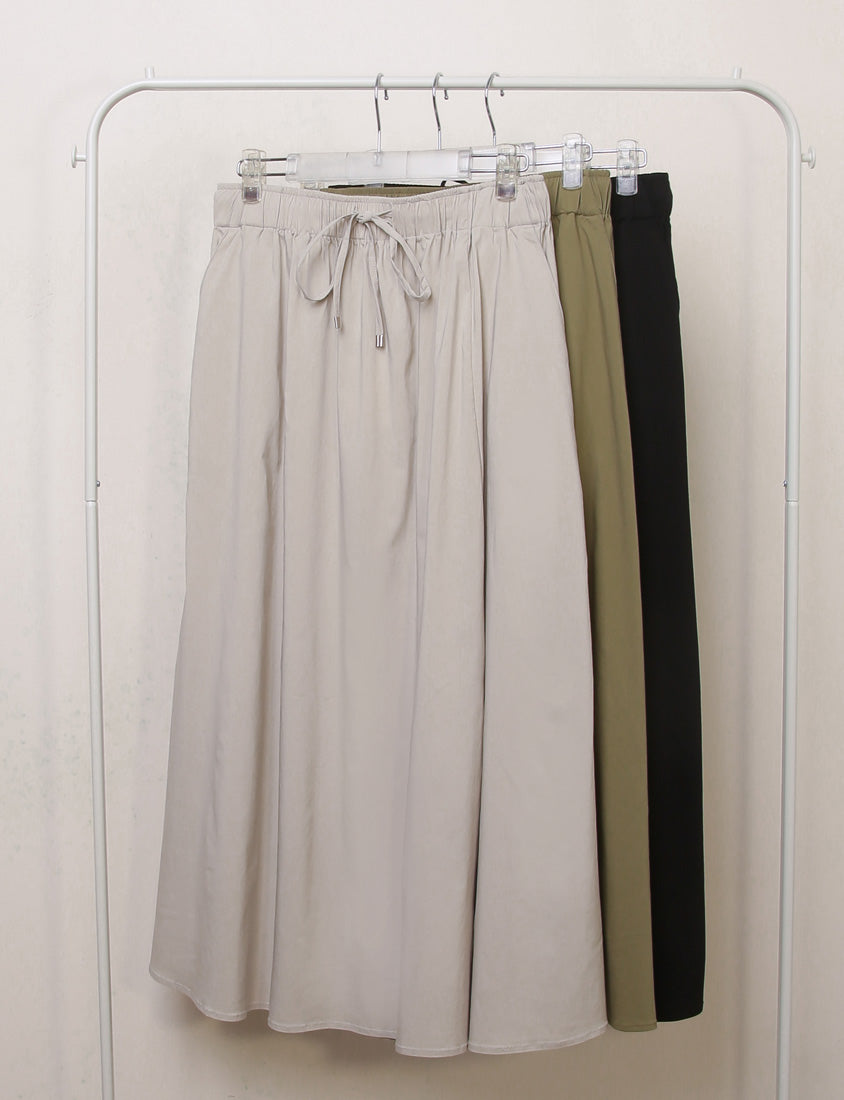 Cooling Tech Full Elastic Drawstring Plus Size Maxi Skirt