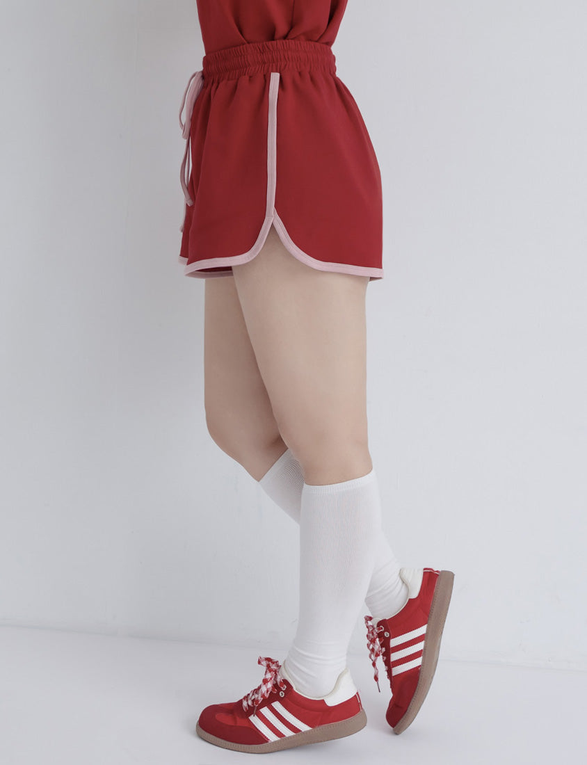 MUA! Sporty High-Waist Tie Plus Size Shorts