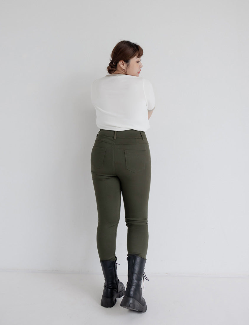 High Waist Tummy-Flattering Plus Size Slimming Pants (Three Buttons)