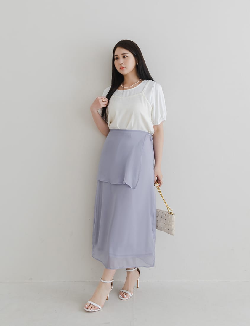 Fairy Two-Piece Sheer Plus Size Maxi Skirt (with Inner Skirt)