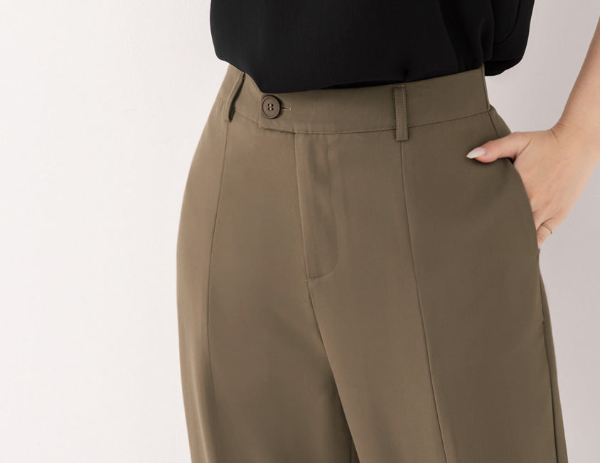 MISS. Silky Cool Slit Slim Fit Plus Size Tailored Pants