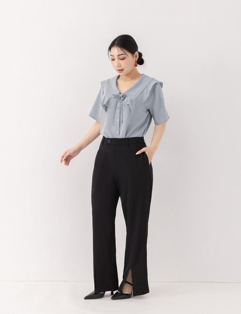 MISS. Silky Cool Slit Slim Fit Plus Size Tailored Pants