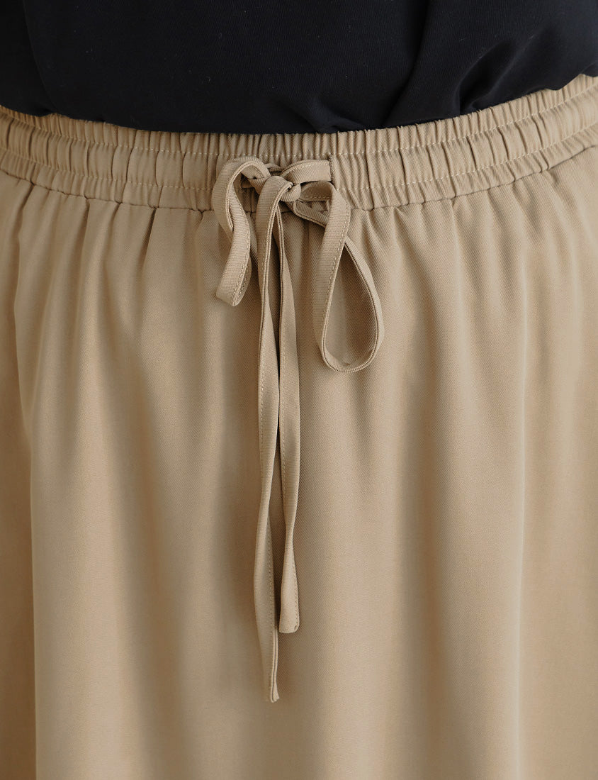 Sweet Cloud Cotton Drawstring Plus Size Maxi Skirt