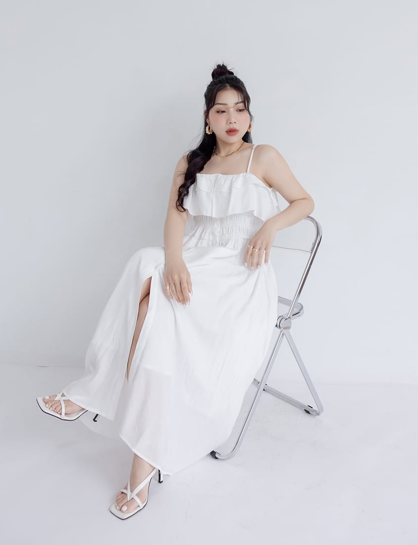 MUA! Ruffle Button Front Plus Size Maxi Dress