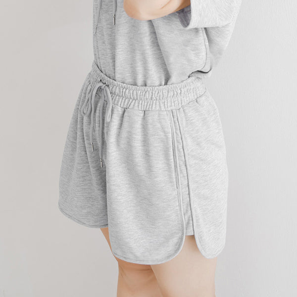 MISS. Casual Slit Drawstring Plus Size Shorts