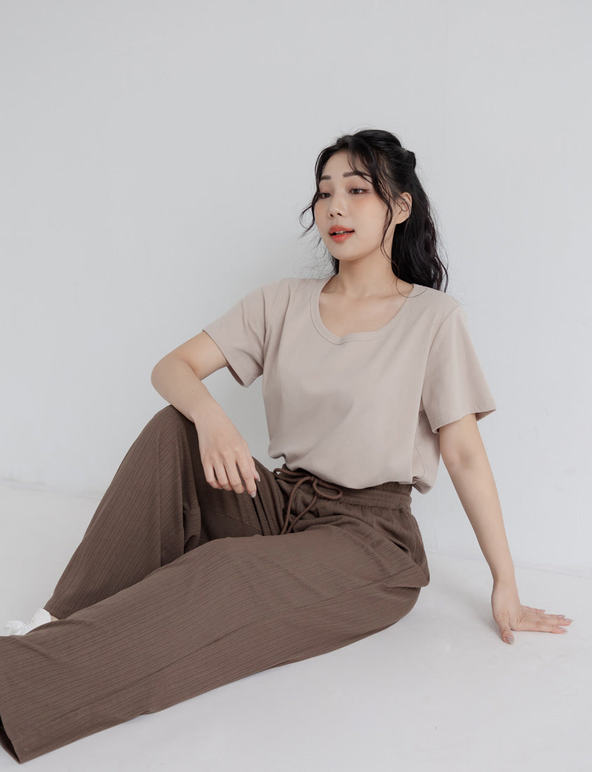 Hip-Contouring Comfy Ribbed Slimming Plus Size Wide Leg Pants