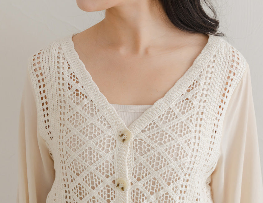 Bohemian Sheer Knit Plus Size Cover Up
