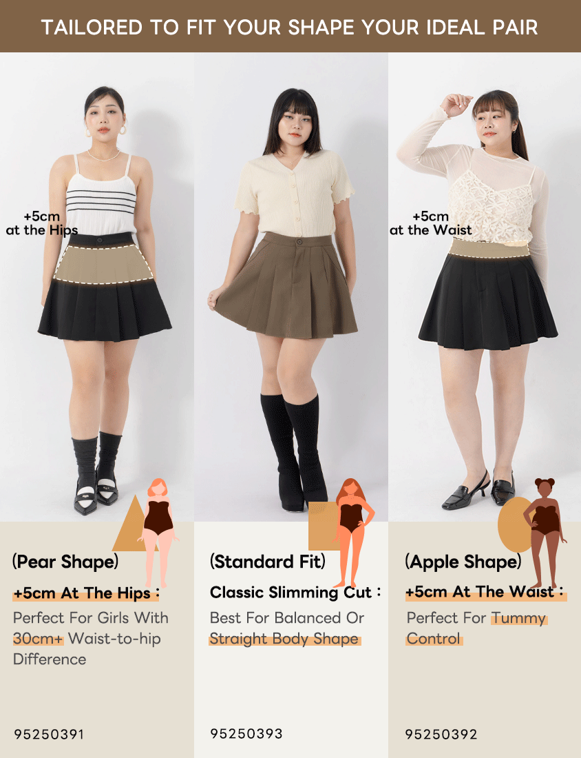 MISS. Standard Perfect Fit Tailored High Waist Pleated Plus Size Skirt