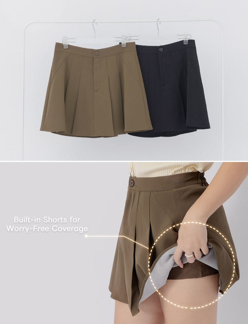 MISS. Standard Perfect Fit Tailored High Waist Pleated Plus Size Skirt