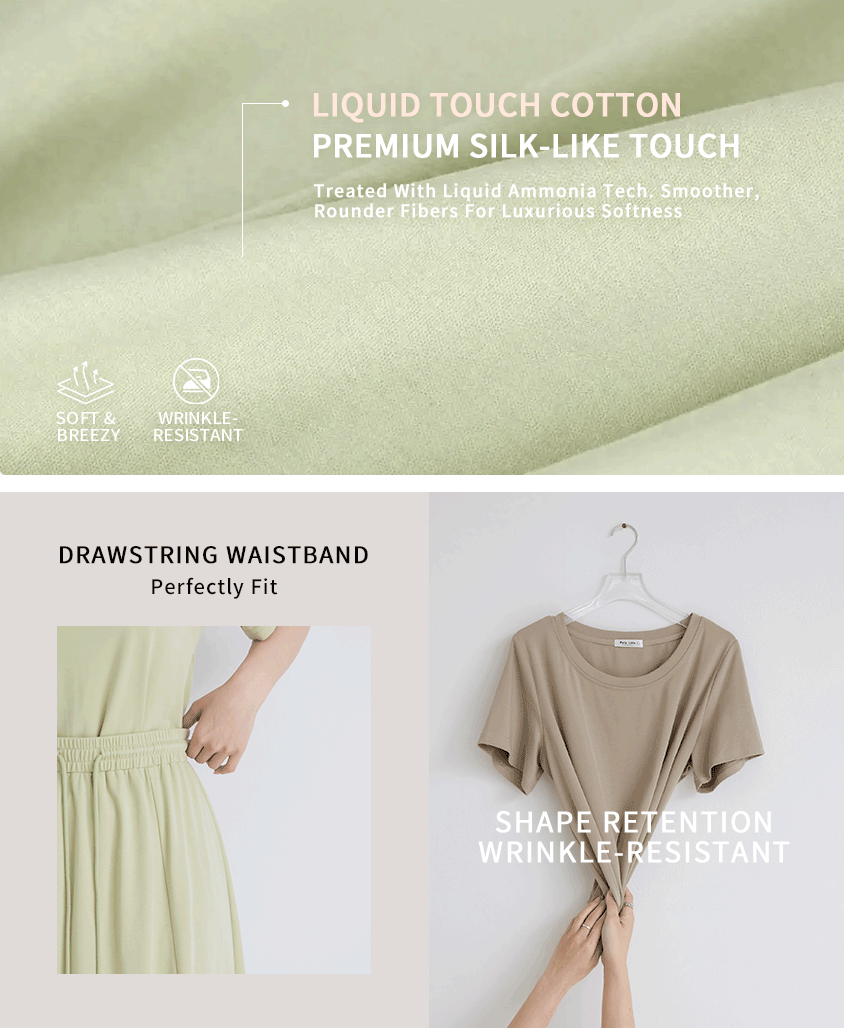 Silky Cool Liquid Touch Cotton Slit Plus Size Maxi Skirt