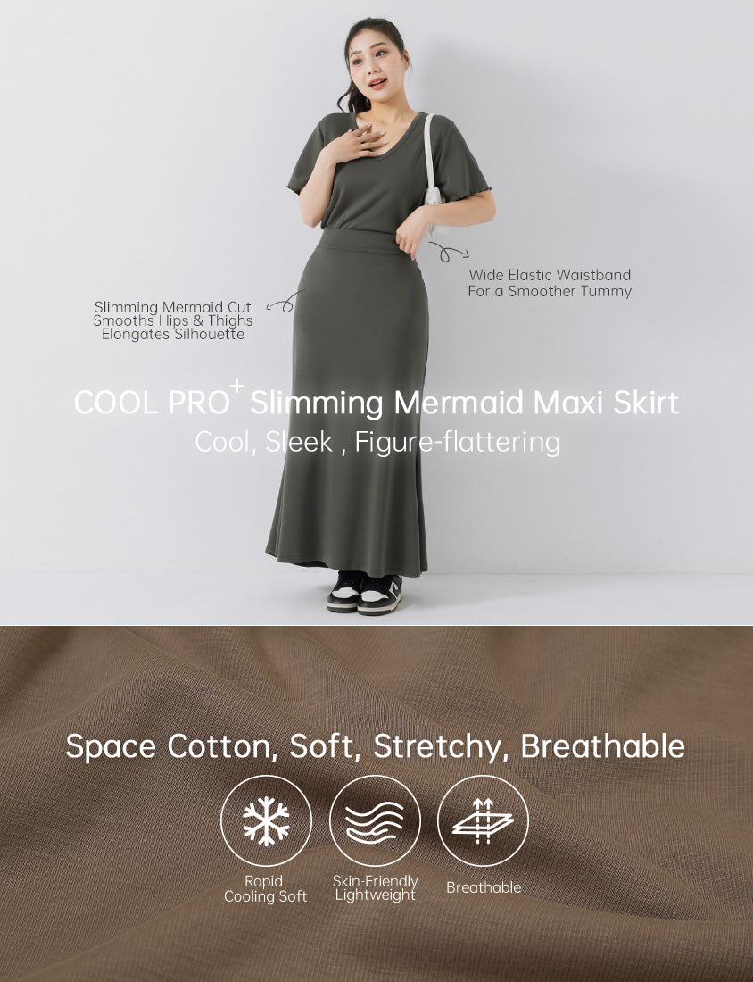 COOL PRO+ Slimming Mermaid Plus Size Maxi Skirt