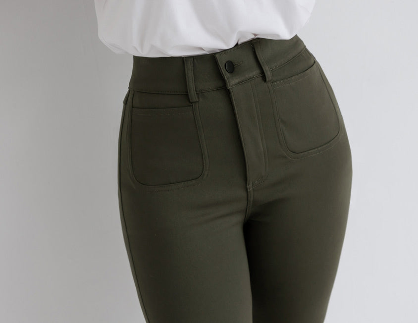 Tummy-Flattering Plus Size Slimming Pants (Single Button)