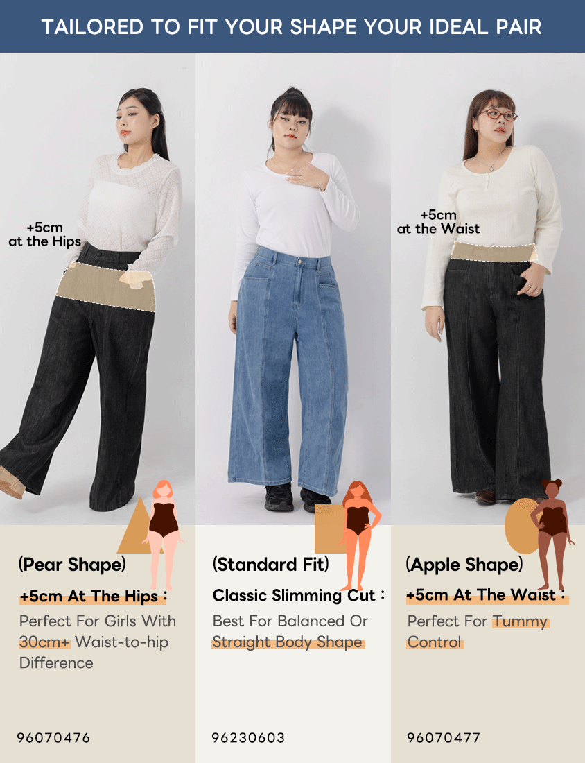 Pear-Shaped Friendly! Seamed Plus Size Wide Leg Jeans