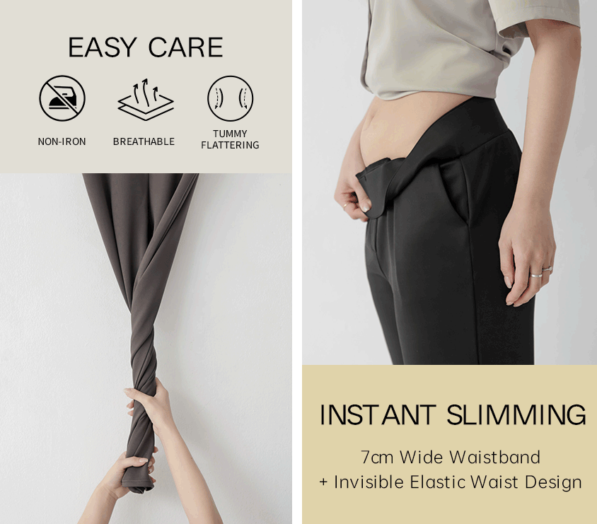MISS. Waist-Sculpting Slimming Plus Size Straight Tailored Pants