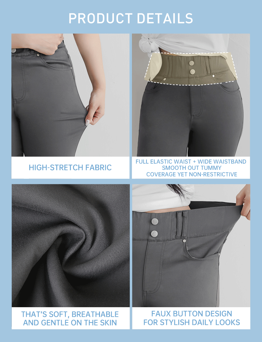 Cooling Elastic Wide Waistband Long Pants