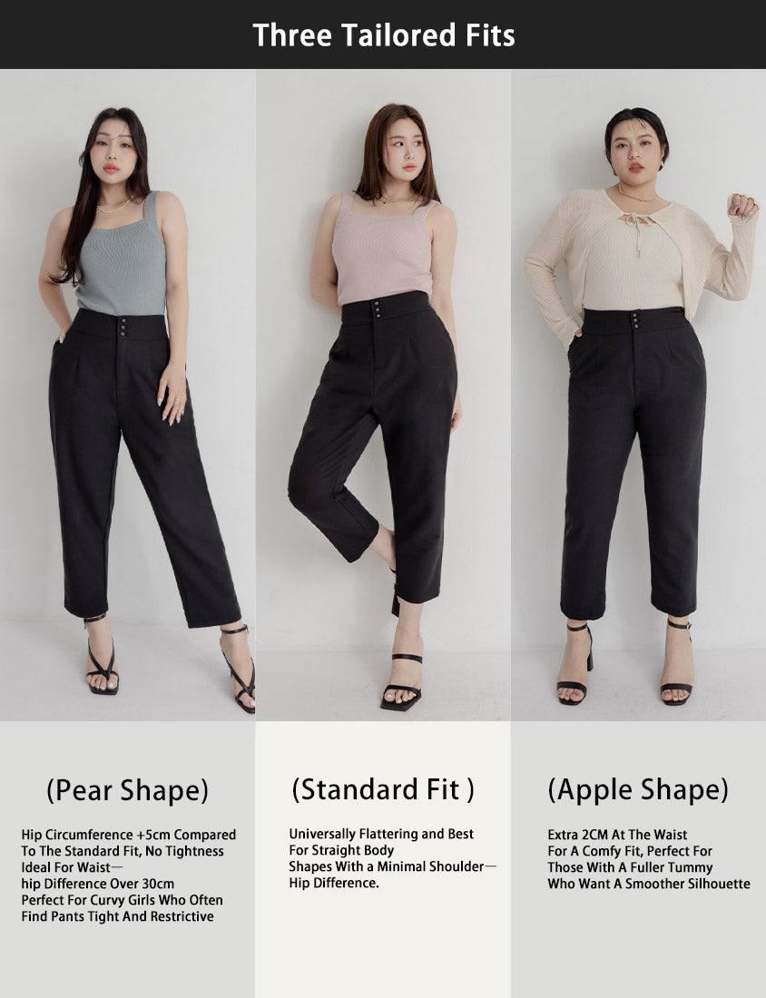 MISS. Apple-Shaped Body Friendly High Waist Plus Size Trousers