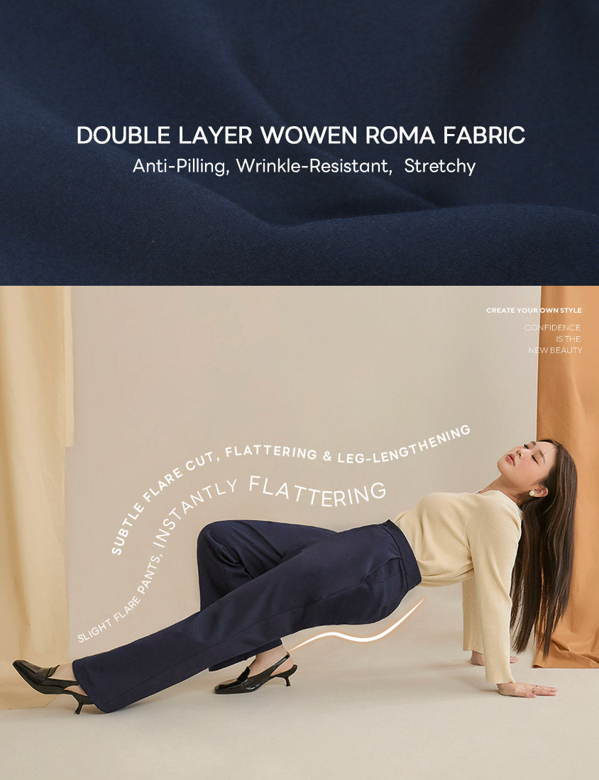 MISS. Easy Care Flared Plus Size Tailored Pants