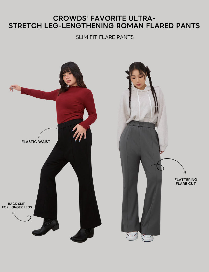 Crowds' Favorite Ultra-Stretch Leg-lengthening Roman Plus Size Flared Pants