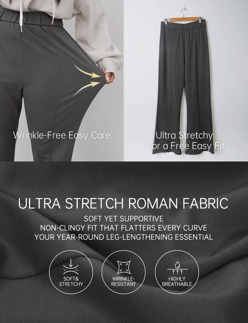 Crowds' Favorite Ultra-Stretch Leg-lengthening Roman Plus Size Flared Pants