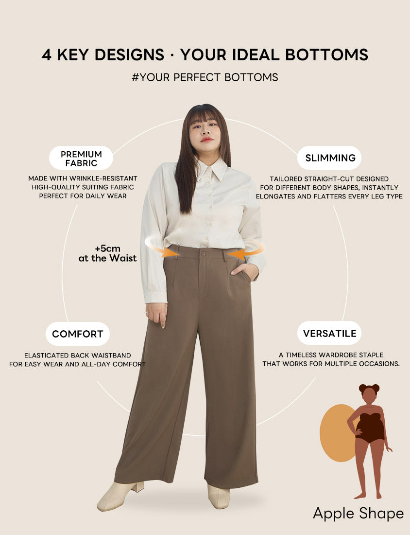 MISS. Apple-Shaped Friendly! Perfect Fit Wrinkle Resistant Straight Cut Trousers