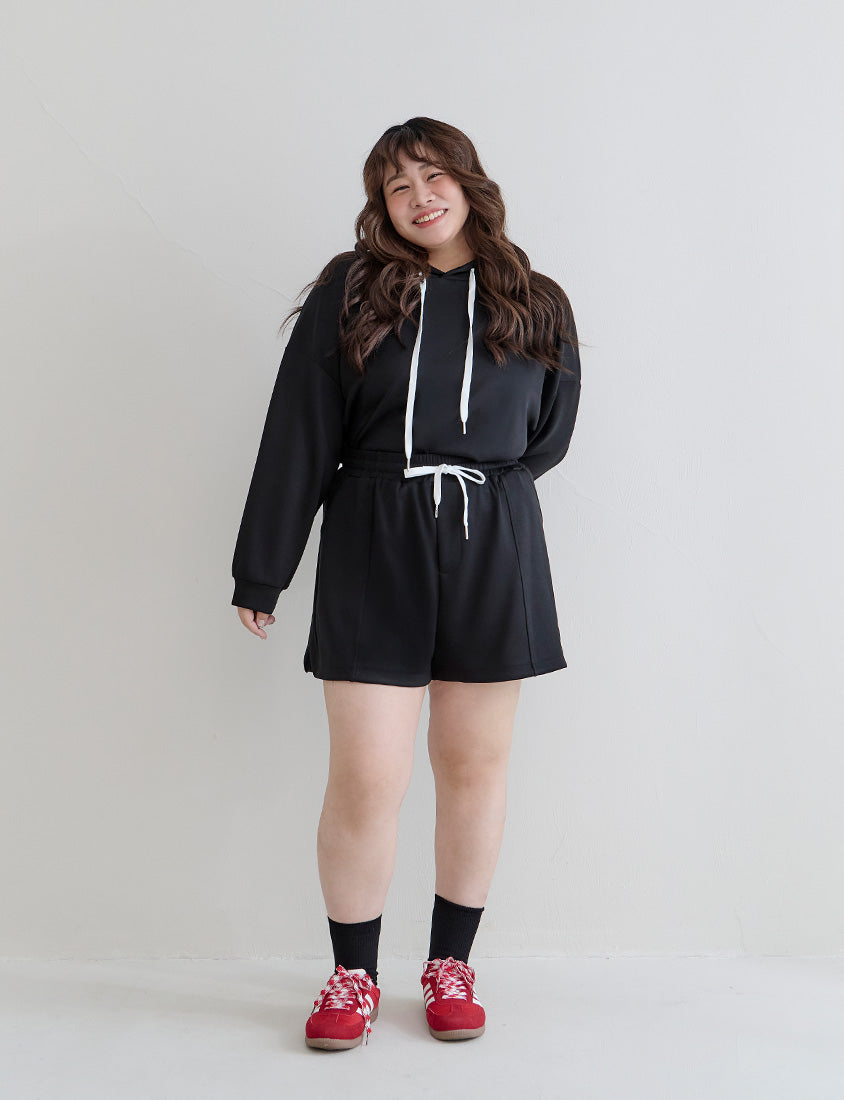 Cloud Cotton Multi-Color Cropped Plus Size Hoodie