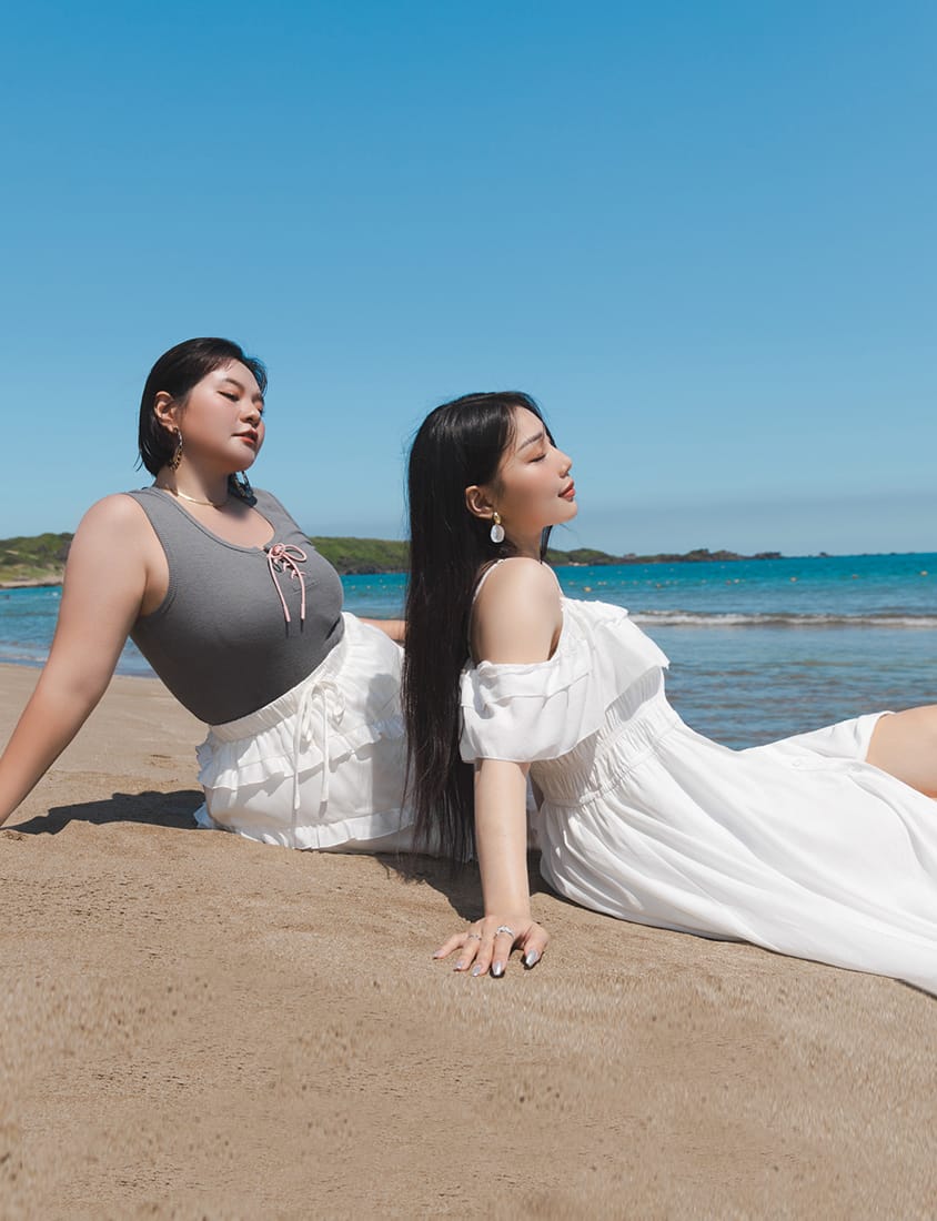 MUA! Ruffle Button Front Plus Size Maxi Dress