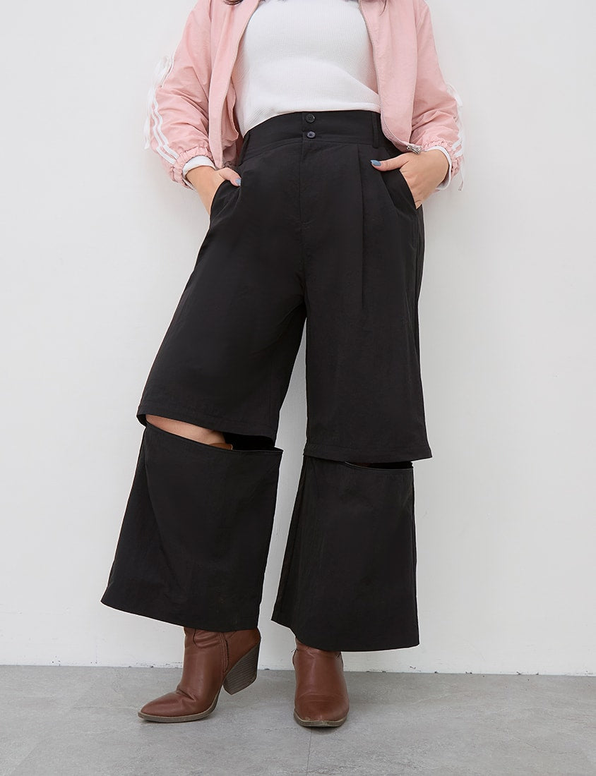 High Waist Convertible Plus Size Utility Pants