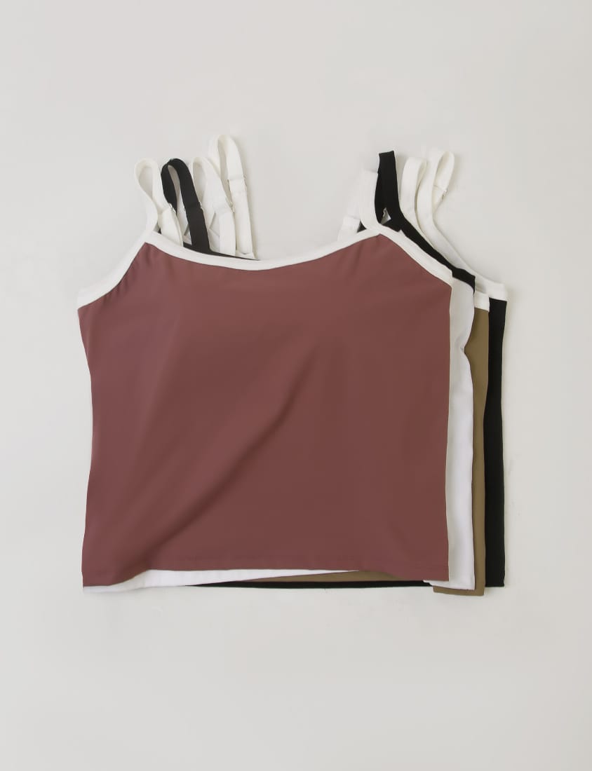 Pobra. COOL PRO+ Contrast Piping Plus Size Padded Tank Top