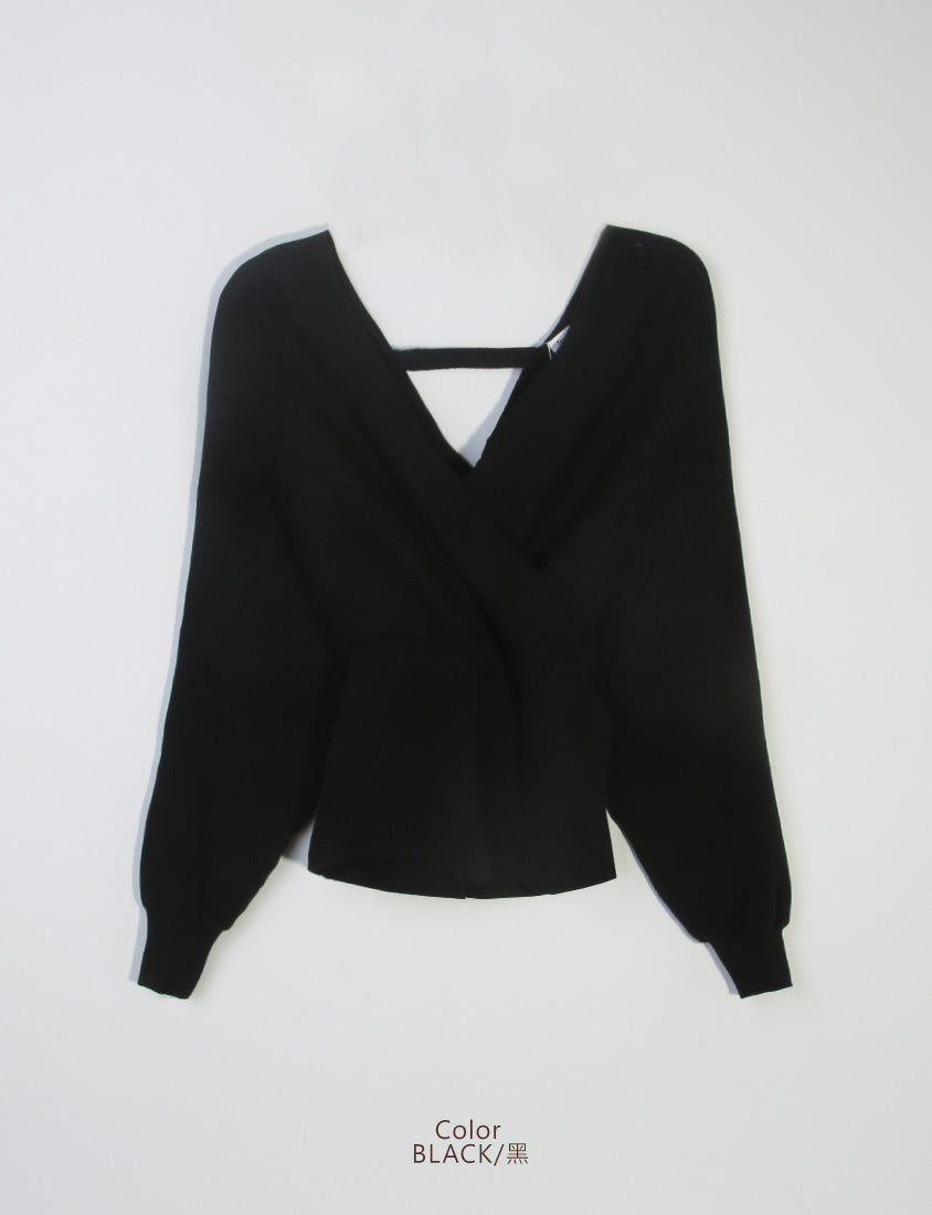 MUA! Sexy Overlap Rib-Knit Plus Size V-Neck Top