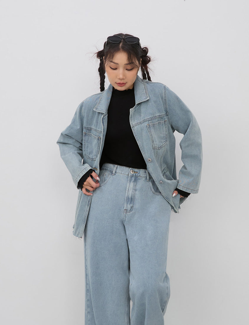 Classic Soft Ribbed Lettuce Edge Plus Size Top