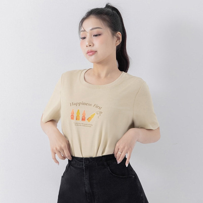 Retro Cola Gummy Plus Size Print Tee