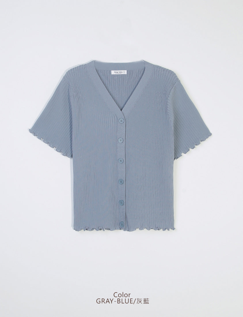 Cooling Lyocell Faux Button Plus Size Knit Top