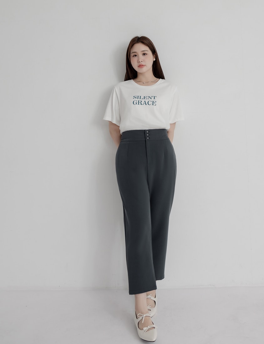 MISS. Standard Fit High Waist Plus Size Trousers