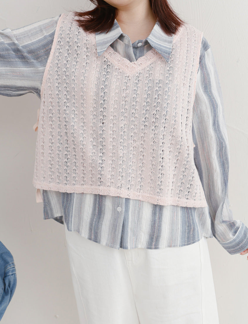Layered Essential Crochet Tie Plus Size Vest