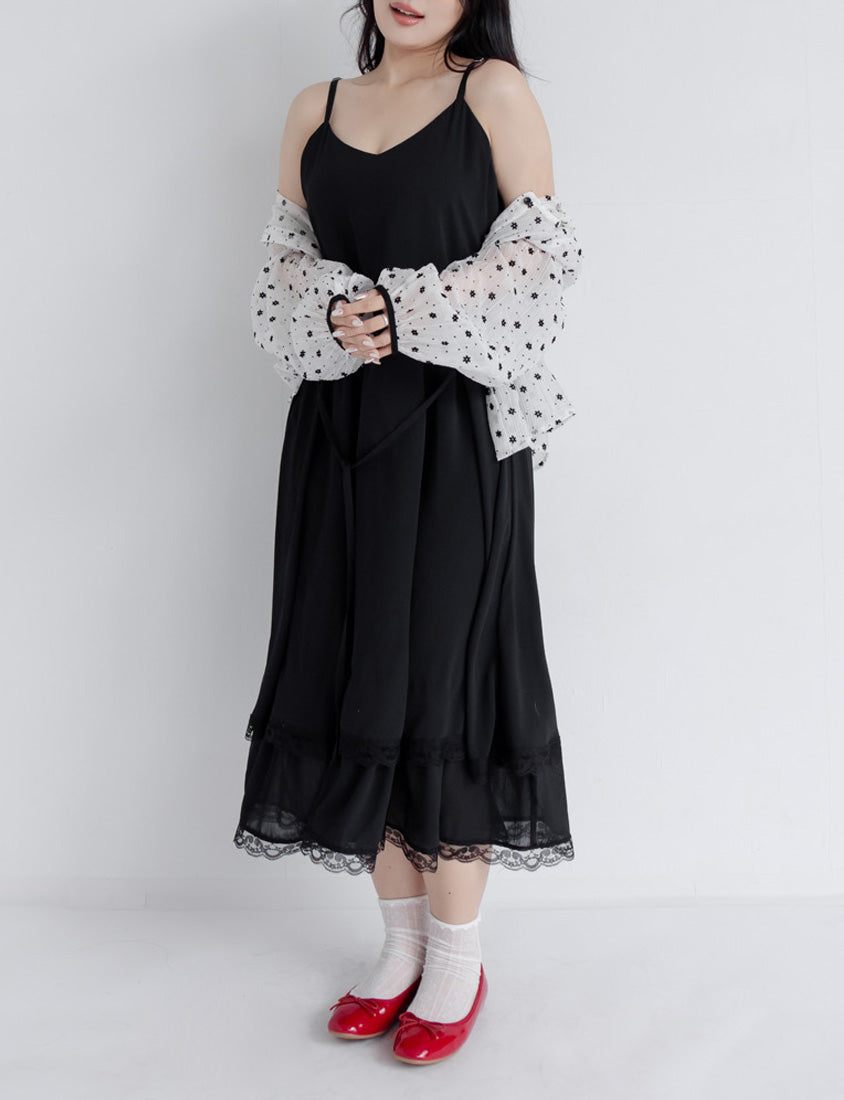 Elegant Layered Lace Tie Plus Size Dress