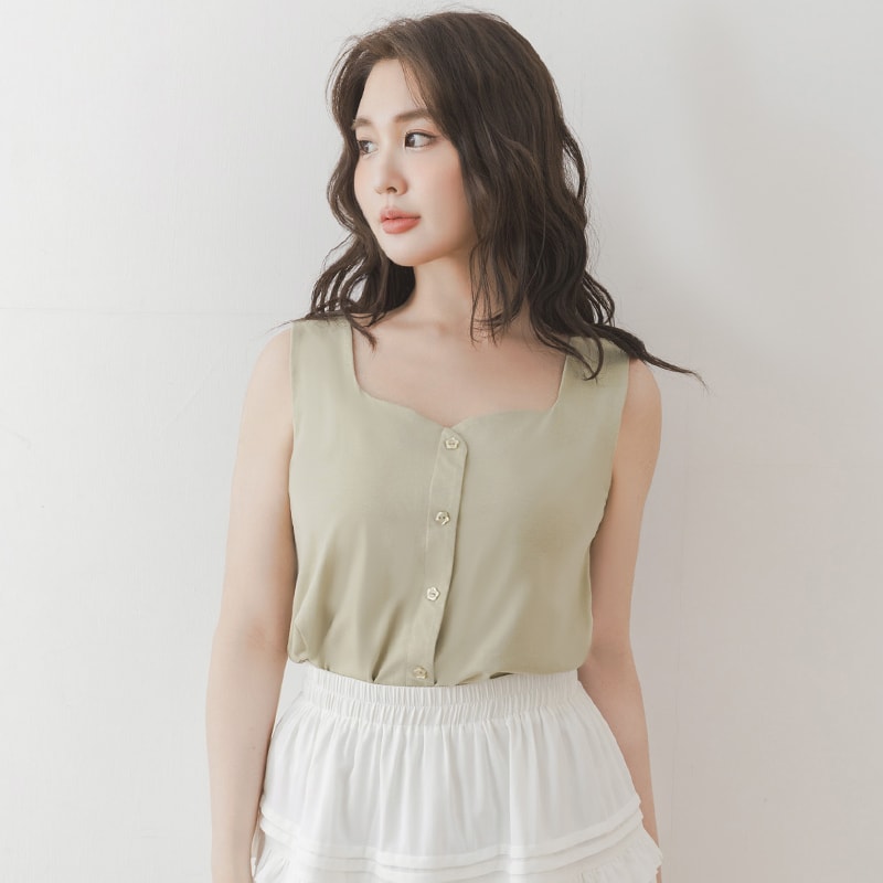 UV PRO+ Cooling Antibacterial Square Neck Plus Size Tank Top