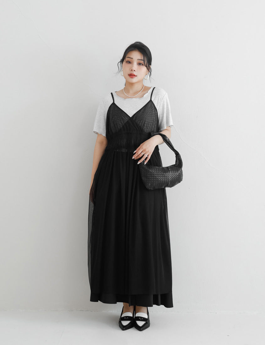 MISS. Layered Sheer MeshPlus Size Camisole