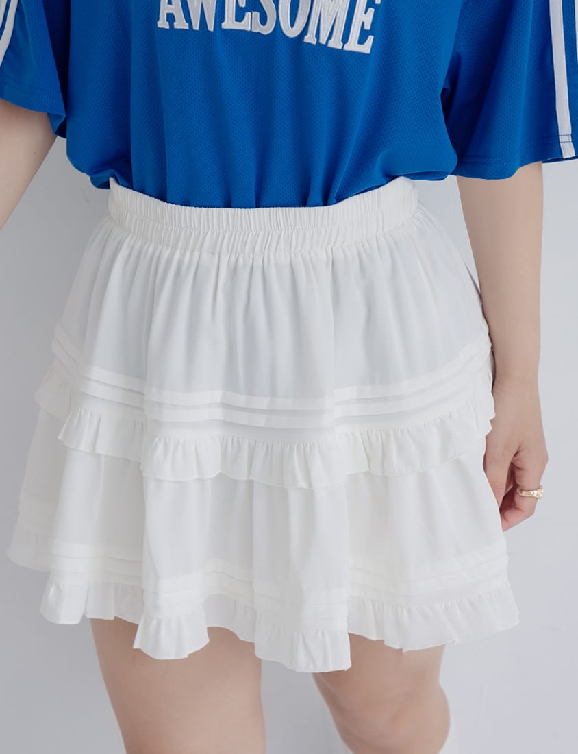 MUA! Ruffled Elastic Waist Plus Size MiniSkirt