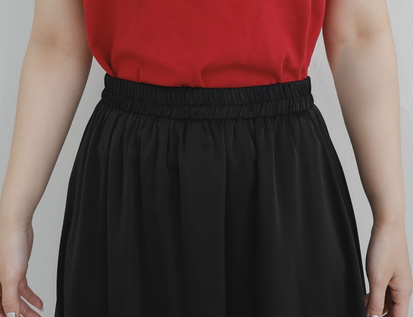 Korean Style Flowy Lace Trim Tiered Plus Size Maxi Skirt