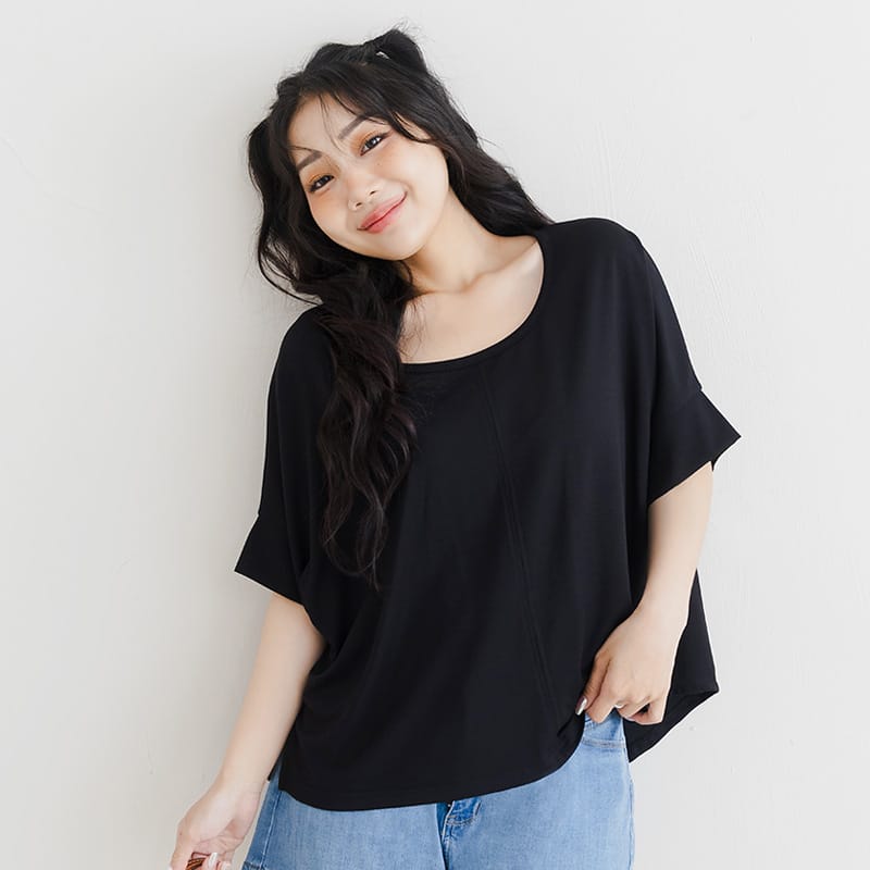 COOL PRO+ Contrast Stitch Plus Size Batwing Tee